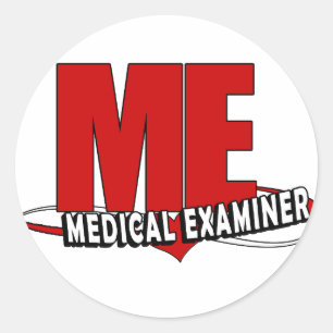 STICKER ROND LOGO JE MÉDECIN EXAMINATEUR D'ACRONYMES