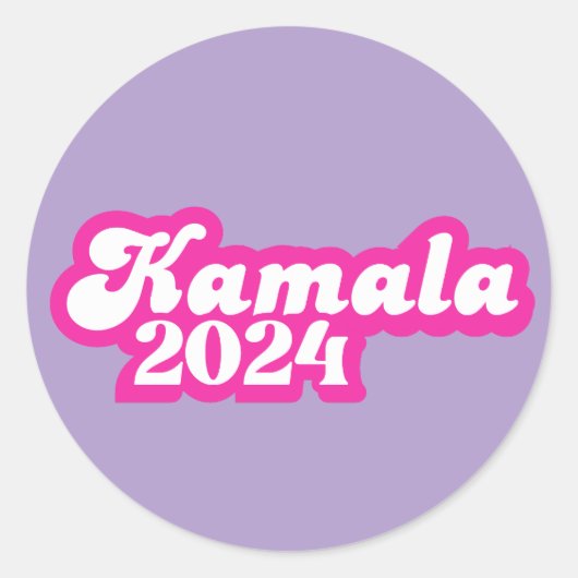 Sticker Rond Logo Kamala Harris girly Pink 2024 (Devant)