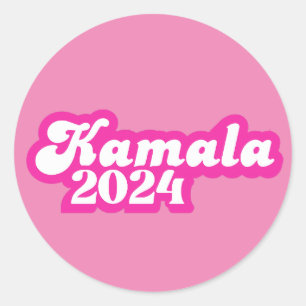 Sticker Rond Logo Kamala Harris girly Pink 2024