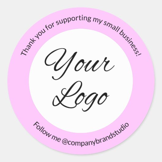 Sticker Rond Logo Lilac Purple Merci Petite Entreprise (Devant)