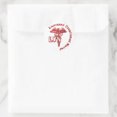 STICKER ROND LOGO LVN CADUCEUS INFIRMIER PROFESSIONNEL AUTORISÉ (Sac)