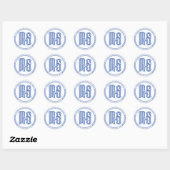 Sticker Rond Logo M&S bleu (Feuille)