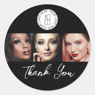 Sticker Rond Logo Maquillage Noir Blanc 3 Photo Merci Client