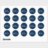 Sticker Rond Logo Marine Simple Bride and Groom Names (Feuille)