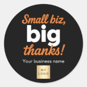 Sticker Rond logo Merci orange (Devant)