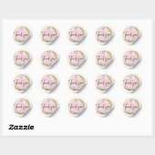 Sticker Rond Logo Merci Rose et Or (Feuille)