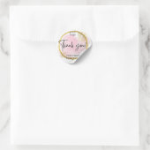 Sticker Rond Logo Merci Rose et Or (Sac)
