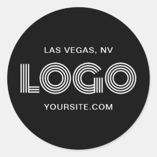 Sticker Rond Logo Moderne Noir et Blanc Promo
