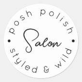 Sticker Rond Logo moderne salon de coiffure d'affaires personna (Devant)