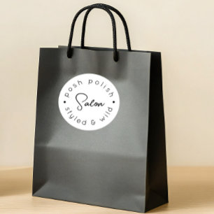 Sticker Rond Logo moderne salon de coiffure d'affaires personna