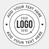 Sticker Rond Logo Monogramme Personnalisé | Ajouter un Texte Pe (Devant)