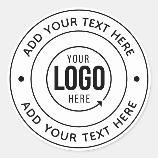 Sticker Rond Logo Monogramme Personnalisé | Ajouter un Texte Pe (Devant)