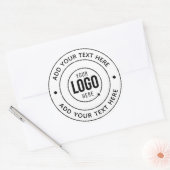 Sticker Rond Logo Monogramme Personnalisé | Ajouter un Texte Pe (Enveloppe)