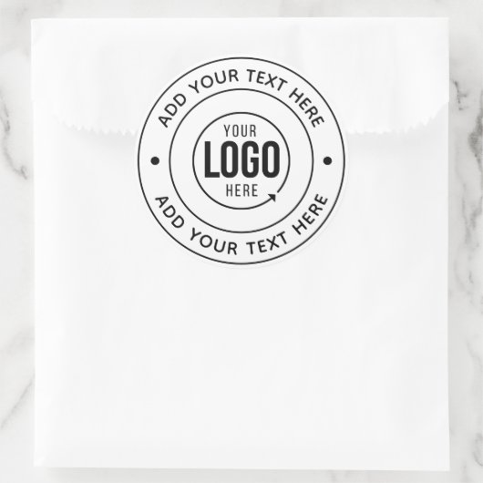Sticker Rond Logo Monogramme Personnalisé | Ajouter un Texte Pe (Sac)