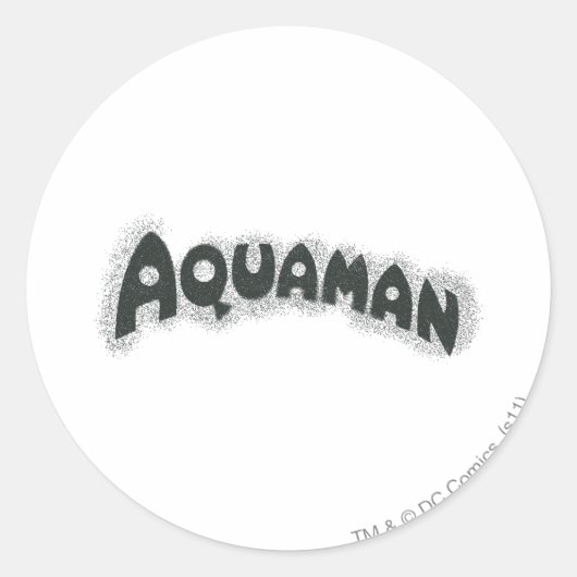 Sticker Rond Logo noir Aquaman Grunge (Devant)