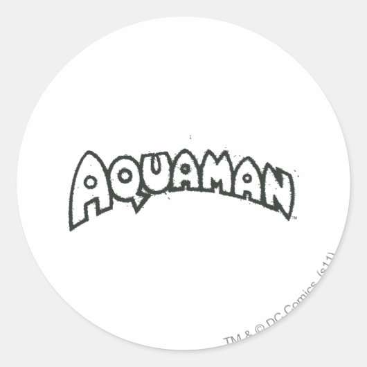 Sticker Rond Logo noir Aquaman Grunge 2 (Devant)