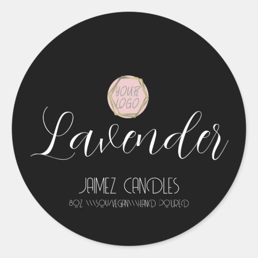 Sticker Rond Logo noir de la créatrice de bougies de soja simpl (Devant)