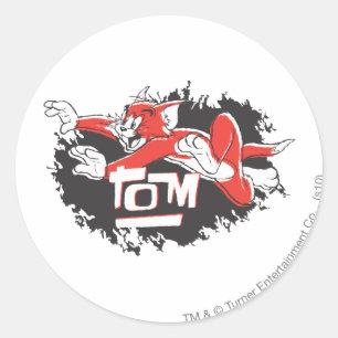 Sticker Rond Logo noir et rouge de Tom