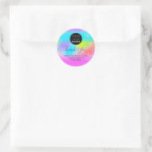 Sticker Rond Logo Nom Merci Shopping Gold Holographe (Sac)