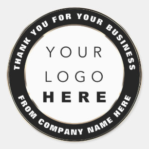Sticker Rond Logo Nom Merci Web Shopping Faux Sepia Gold