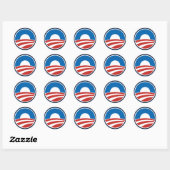 Sticker Rond Logo Obama-O en bleu (Feuille)