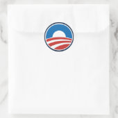 Sticker Rond Logo Obama-O en bleu (Sac)