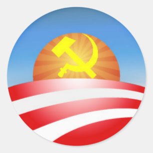 Sticker Rond logo obama - soviétique
