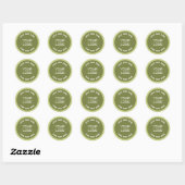 Sticker Rond Logo ou conception téléchargé et texte modifiable  (Feuille)