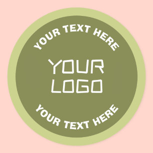Sticker Rond Logo ou conception téléchargé et texte modifiable 