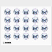 Sticker Rond logo papillon bleu (Feuille)