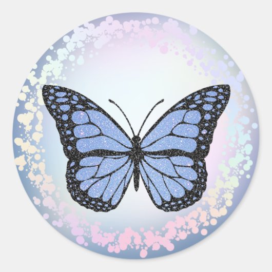 Sticker Rond logo papillon bleu (Devant)