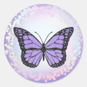 Sticker Rond logo papillon lavande (Devant)