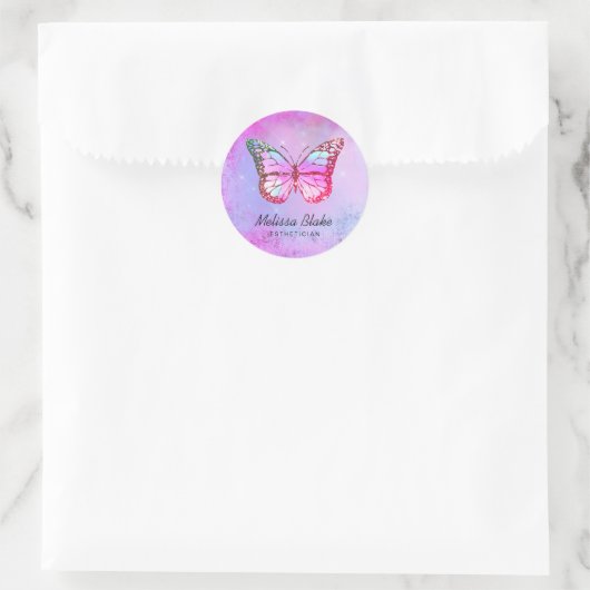 Sticker Rond logo papillon violet (Sac)