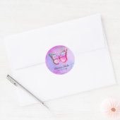 Sticker Rond logo papillon violet (Enveloppe)