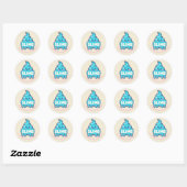Sticker Rond logo pastel blue slime modèle (Feuille)