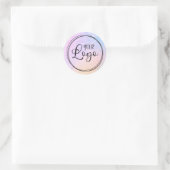 Sticker Rond Logo Pastel Peach Blue Holographic Gradient (Sac)