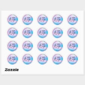 Sticker Rond Logo Pastel Pink Aqua Blue Holographic Gradient (Feuille)