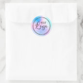 Sticker Rond Logo Pastel Pink Blue Holographic Gradient (Sac)