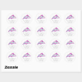 Sticker Rond Logo Personnalisé Agent Immobilier Maison Rose Ble (Feuille)