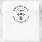 Sticker Rond Logo personnalisé avec code QR et courriel (Sac)