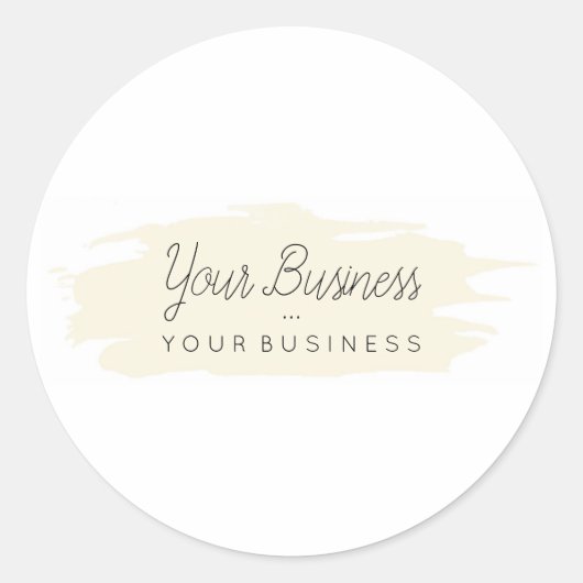 Sticker Rond Logo Personnalisé De Brosse De Base 1 Tan (Devant)