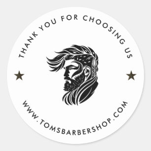 Sticker Rond Logo personnalisé de la typographie noire blanche