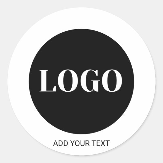 Sticker Rond Logo personnalisé et entreprise de texte (Devant)