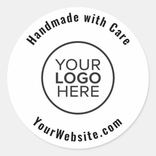 Sticker Rond Logo personnalisé fait à la main avec soin (Devant)