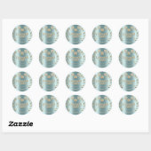 Sticker Rond Logo personnalisé Gold Turquoise Mint Tester, exem (Feuille)