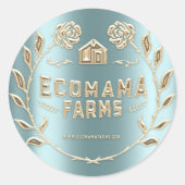 Sticker Rond Logo personnalisé Gold Turquoise Mint Tester, exem (Devant)