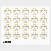 Sticker Rond Logo personnalisé or look bordure affaires merci (Feuille)