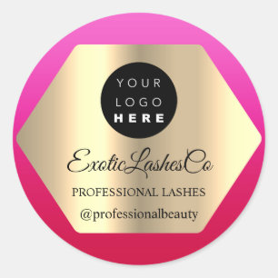 Sticker Rond Logo Personnalisé Pink Gold Nom Instagra Social