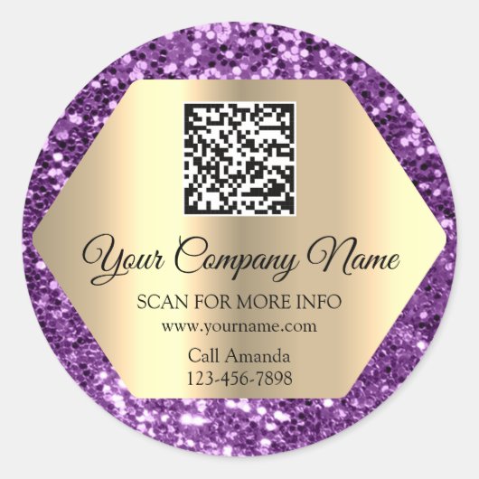 Sticker Rond Logo personnalisé QR Code promotionnel Insertion c (Devant)