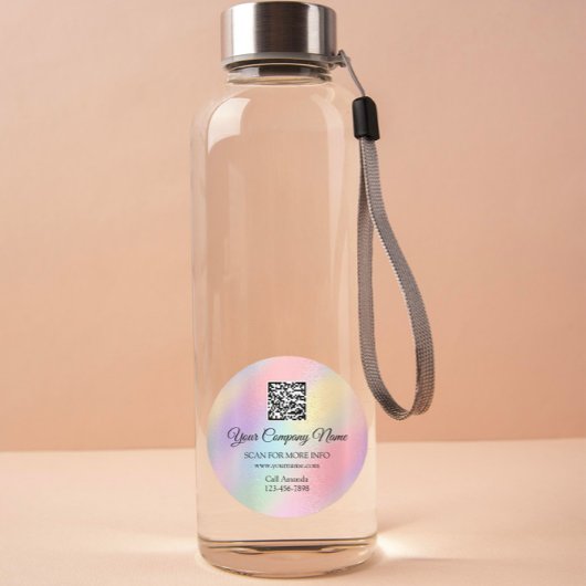 Sticker Rond Logo personnalisé QR Code Rose promotionnel Ombre 